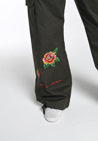 Damskie spodnie Cargo Pants La-Cobra - oliwkowe