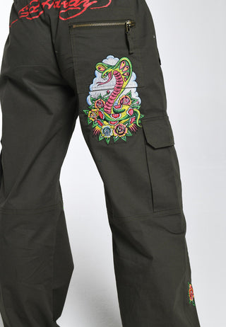 Damskie spodnie Cargo Pants La-Cobra - oliwkowe