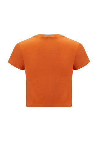 La-Cobra Graphic Baby Crop T-skjorte for kvinner - oransje