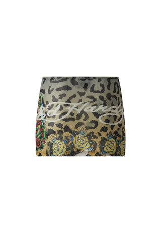 Minifalda de malla La-Cobra para mujer - Estampado de leopardo degradado