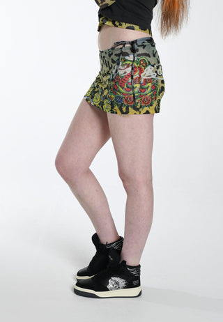 Dame La-Cobra Mesh Mini-nederdel - Ombre Leopard Print