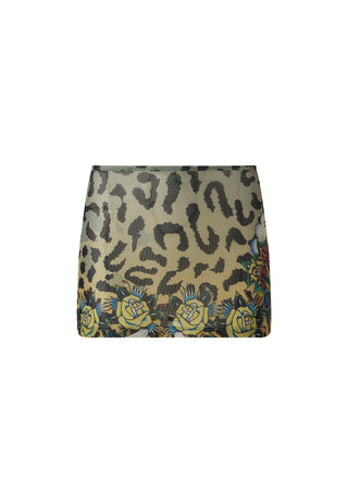 La-Cobra Mesh-Minirock für Damen – Ombre-Leopardenmuster