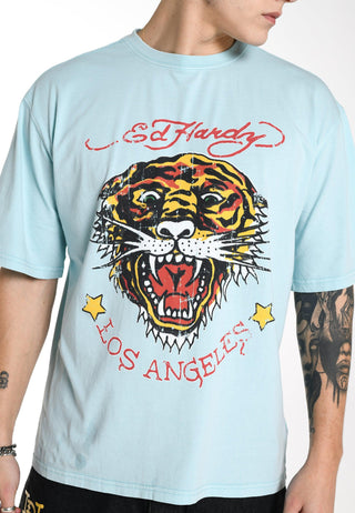 Herre La-Tiger-Vintage T-Shirt - Blå