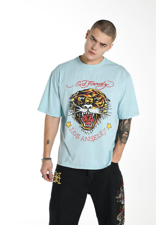 Herre La-Tiger-Vintage T-Shirt - Blå
