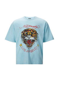 T-shirt męski La-Tiger-Vintage – niebieski