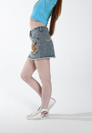 Minifalda bordada con dobladillo caído Life-Before para mujer - Blanqueador