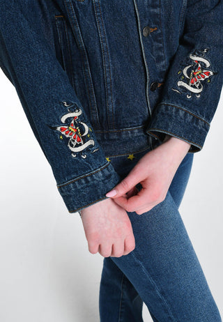 Jaqueta jeans feminina Love Is Mystery - Indigo