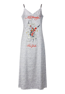 Dames Love Is Mystery Slip-jurk met zebraprint - grijs