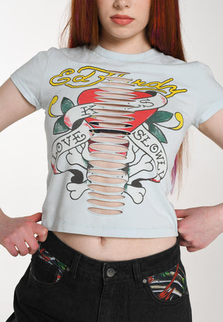 Dame Love-Killa Baby Slash T-Shirt - Blå