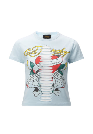 Love-Killa Baby Slash T-skjorte for kvinner - Blå