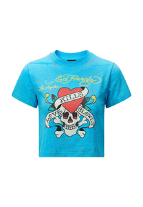 T-shirt da donna Love Kills Baby - Blu