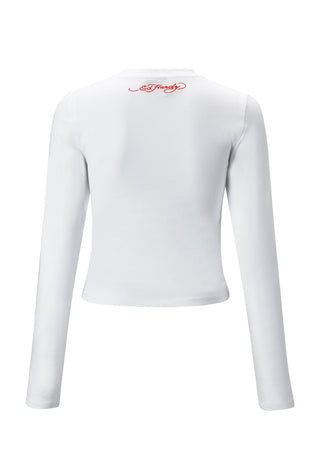 Dame Love Kills Langærmet T-Shirt - Hvid