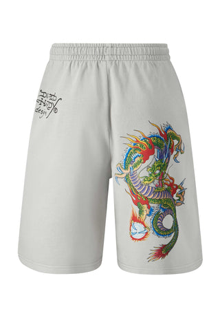 Pantalones cortos deportivos Fireball Dragon para hombre - Gris lavado