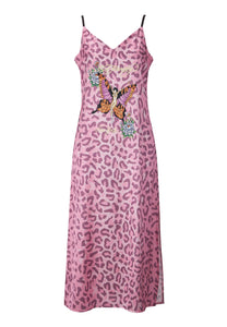 Damska sukienka na ramiączkach Motherfly - różowa