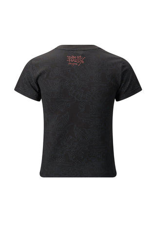 Dames Mystery-Butterfly baby-T-shirt - zwart