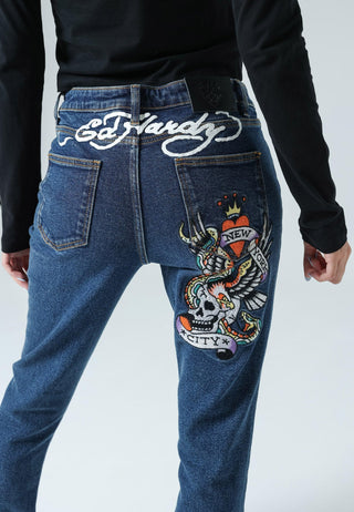 Calça jeans feminina Bootleg Fit da cidade de Nova York - Indigo