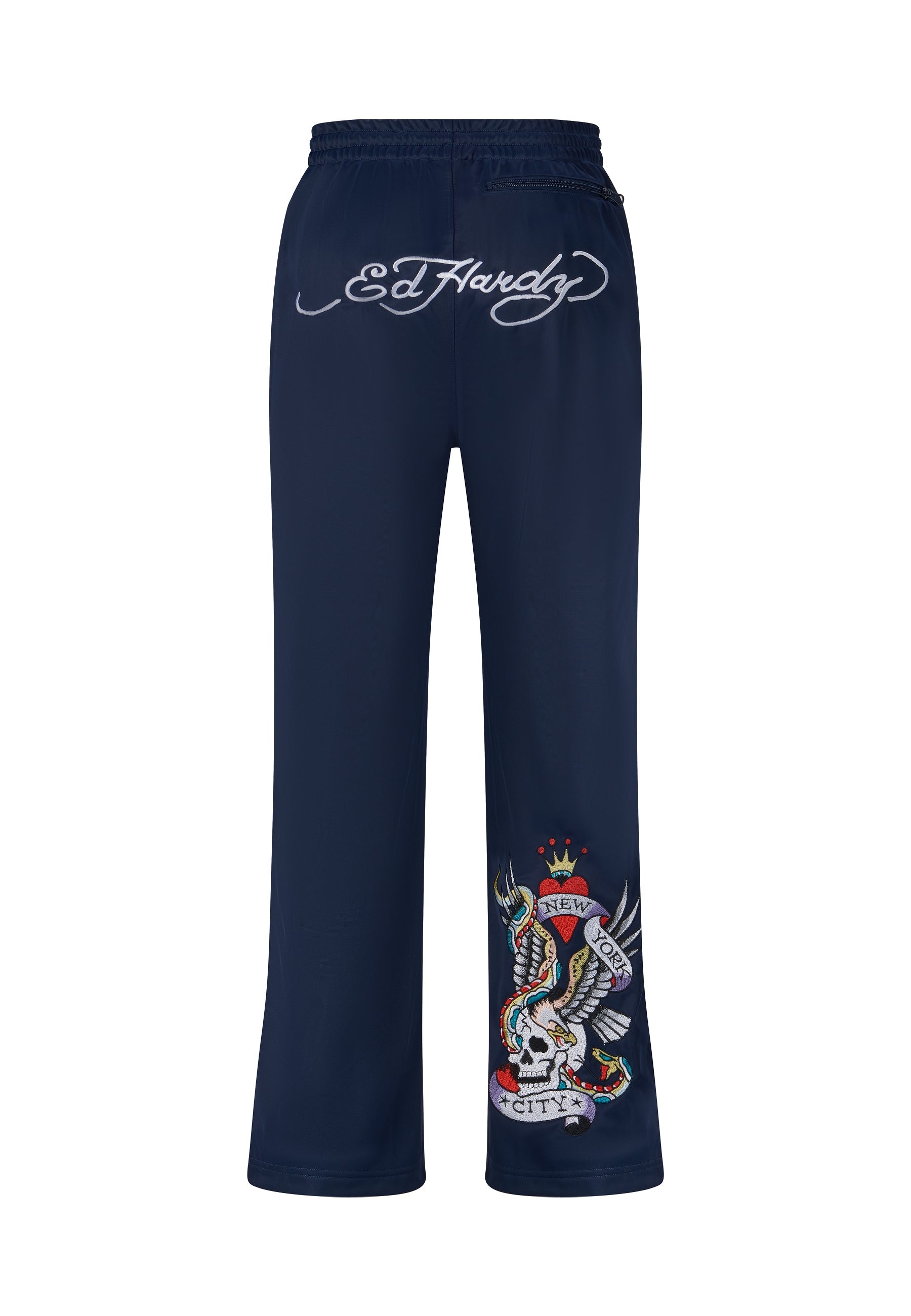 Navy Blue Tricot Wide Leg Sweatpants