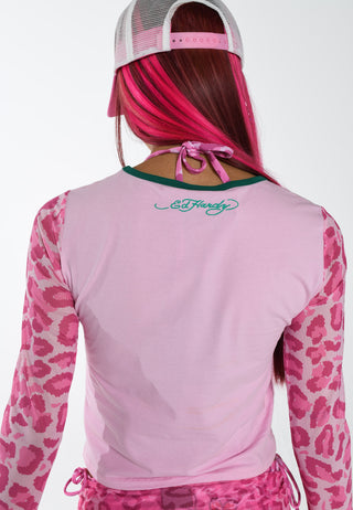 Damska koszulka z długim rękawem w kształcie pantery Prowl z siateczką - fioletowa