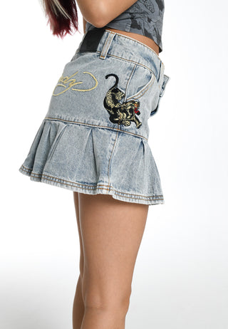 Womens Panther Prowl Pleated Skirt - Bleach