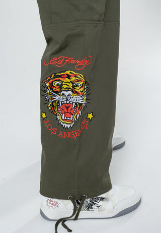 Męskie spodnie cargo Roar Tiger - oliwkowe