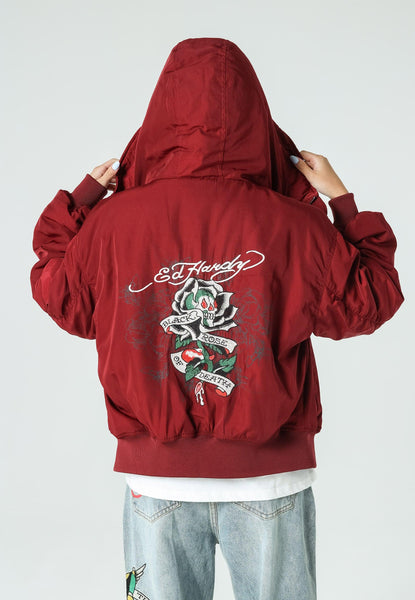 Ed Hardy Black PU Team Jacket | Urban Outfitters UK