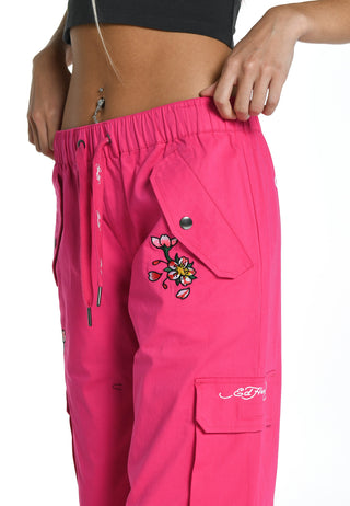 Dame Skull Blossom Cargo Pants Bukser - Pink