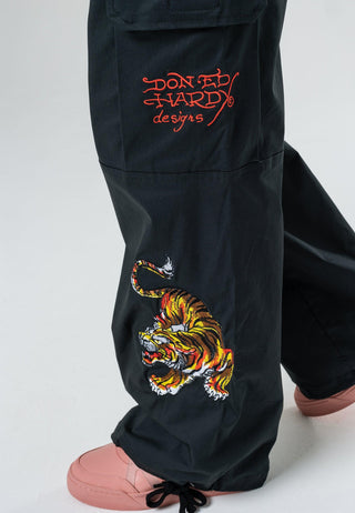 Dame Tiger Cargo Pants Bukser - Svart