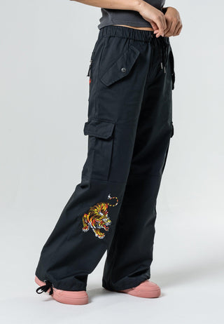 Damskie spodnie Tiger Cargo Pants - czarne