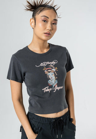 Tokyo-Geisha stram T-shirt til kvinder - sort