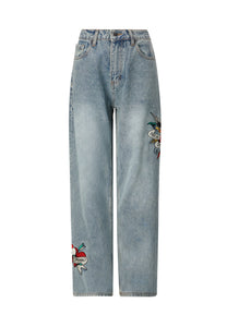Dames True-Til-Death Relaxed Fit Denim Broek Jeans - Bleekmiddel