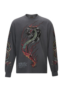 Heren Venom-Slither lang T-shirt - zwart