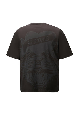 Heren Wild-Tiger T-shirt - Houtskool