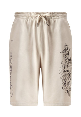 Menns Death Before Mono Sweat Shorts - Washed White