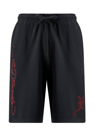 Herr Fireball Dragon Sweat Shorts - tvättad svart